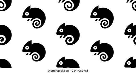 Padrão contínuo com o logotipo Camaleão. isolado no fundo branco
