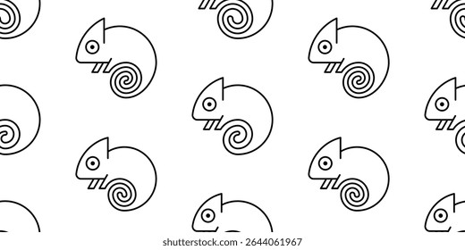 Padrão contínuo com o logotipo Camaleão. isolado no fundo branco