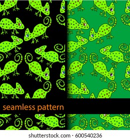 seamless pattern with chameleon. vector