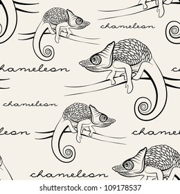 seamless pattern with chameleons