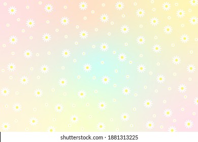 Seamless pattern with chamomile flowers on Pastel colors background.