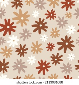 Seamless pattern with chamomiles. Great for fabric, textile, gift wrap and scrapbooking. 