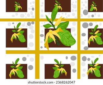 seamless pattern Champaka flower(Magnolia champaca