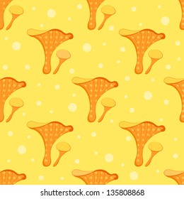 Seamless pattern with chanterelle mushrooms. Vector background.