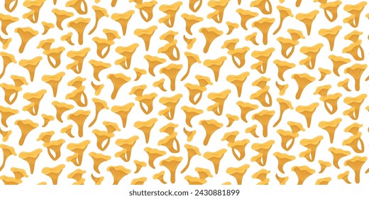 Seamless pattern with chanterelle mushrooms. vector illustration