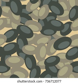 Seamless pattern. Chaos of ovals of different colors. Fashionable camouflage.