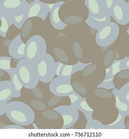 Seamless pattern. Chaos of ovals of different colors. Fashionable camouflage.