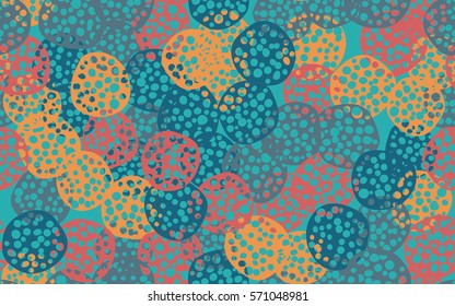Seamless pattern. The chaos of pancakes. Random colored spots. Fashion camouflage.