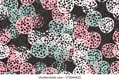 Seamless pattern. The chaos of pancakes. Random colored spots. Fashion camouflage.