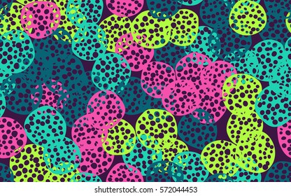 Seamless pattern. The chaos of pancakes. Random colored spots. Fashion camouflage.