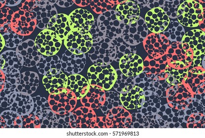 Seamless pattern. The chaos of torn pancakes. Random colored spots. Fashion camouflage.
