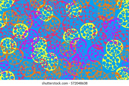 Seamless pattern. The chaos of torn pancakes. Random colored spots. Fashion camouflage.
