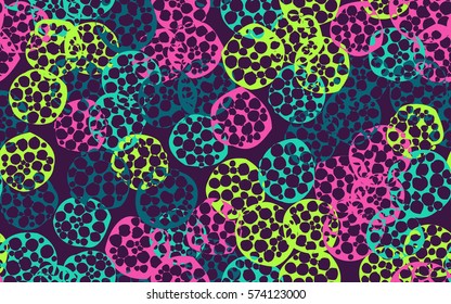 Seamless pattern. The chaos of torn pancakes. Random colored spots. Fashion camouflage.