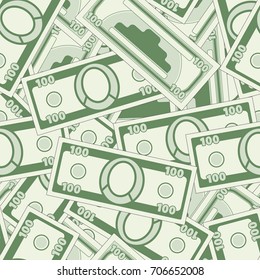 Seamless pattern of the chaotic abstract paper currency