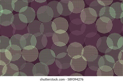 Seamless pattern. The chaotic background of round glare. Colorful fireworks. Flat.