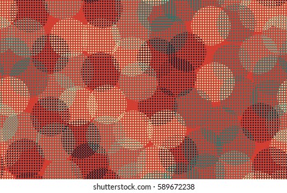 Seamless pattern. The chaotic background of round glare. Colorful fireworks. Flat.