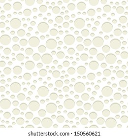 Seamless pattern with chaotic circles. Vector repeating texture. Soft porous background. Volume effect