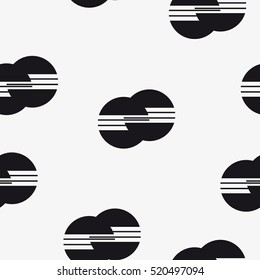 Seamless pattern with chaotic circles. Vector repeating texture.