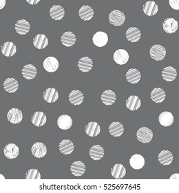 Seamless pattern with chaotic circles. Vector repeating texture.