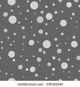 Seamless pattern with chaotic circles. Vector repeating texture.