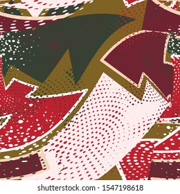 Seamless pattern with chaotic curved elements.