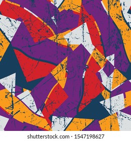 Seamless pattern with chaotic curved elements.