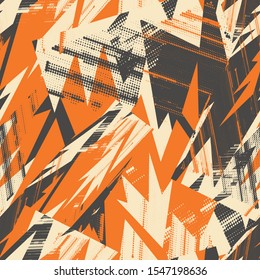 Seamless pattern with chaotic curved elements.