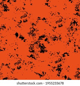 A seamless pattern of a chaotic dark pattern on an orange background.A ragged structure.  Textiles or packaging.