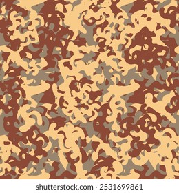 Seamless pattern with chaotic design for camouflage fabric. Version 4. Beach, desert. Vector illustration
