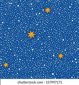 Seamless pattern with chaotic dots and stars. Vector texture