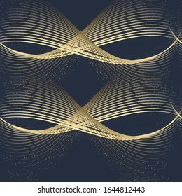Seamless pattern of chaotic geometric lines flat vector illustration on dark background