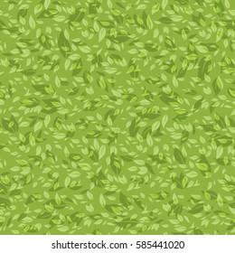Seamless pattern chaotic green leaves.