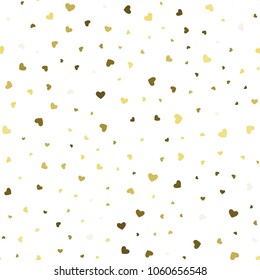 Seamless pattern with chaotic hearts. Vector repeating texture