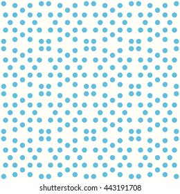 Seamless pattern with chaotic polka dots. Abstract repeated circles background. Digital paper for scrapbook, textile print, page fill. Vector illustration