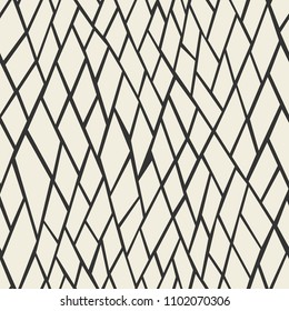 Seamless pattern with chaotic rhombus tiles ornament. Abstract modern geometric vector background.