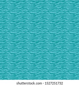 Seamless pattern with chaotic shapes in turquoise hues, similar to sea, hand drawing vector