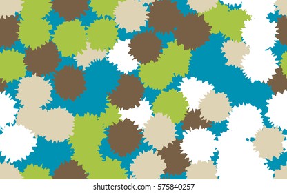 Seamless pattern. Chaotic spots. Chaos of colors. Fashion camouflage.
