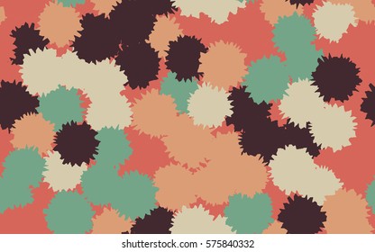 Seamless pattern. Chaotic spots. Chaos of colors. Fashion camouflage.
