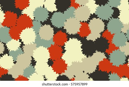 Seamless pattern. Chaotic spots. Chaos of colors. Fashion camouflage.