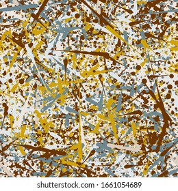 Seamless pattern. Chaotic spray of paints on canvas. Fashionable camouflage.