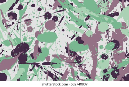 Seamless pattern. Chaotic spray. Random paint. Fashion camouflage. Grunge. Flat.