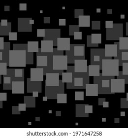 Seamless pattern with chaotic square tile ornament. Abstract modern endless background. Vector illustration.