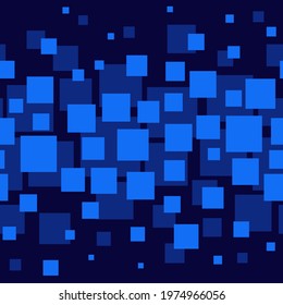 Seamless pattern with chaotic square tile ornament. Abstract modern endless background. Vector illustration.