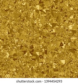 Seamless pattern. Chaotic texture composed of large triangles and small squares. Golden shades.
