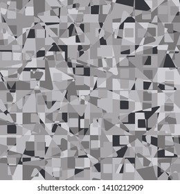 Seamless pattern. Chaotic texture composed of triangles and squares. Colors of granite stones.