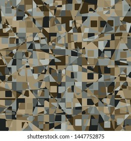 Seamless pattern. Chaotic texture composed of triangles and squares. Colors of granite stones.