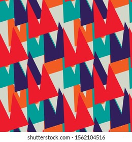 Seamless pattern with chaotic triangle elements.