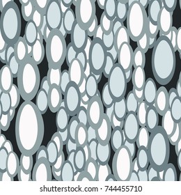 A seamless pattern of chaotically arranged distorted ovals.