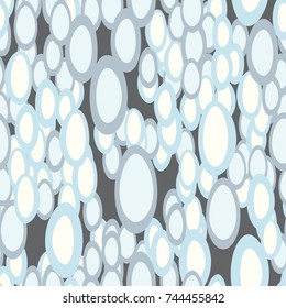 A seamless pattern of chaotically arranged distorted ovals.