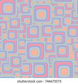 A seamless pattern of chaotically arranged rounded squares.